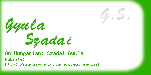 gyula szadai business card